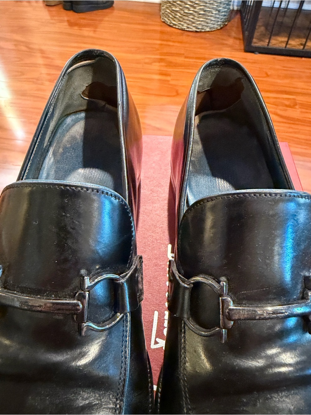 Salvatore Ferragamo Black Leather Bit Loafers